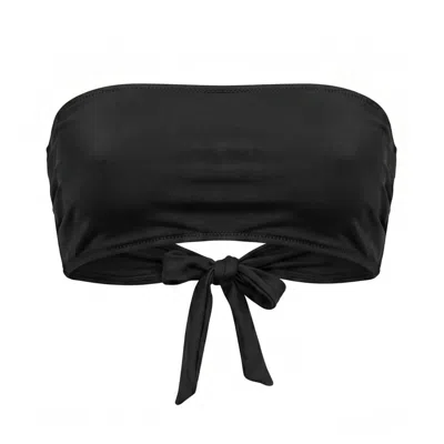Yesudare Women's Bali Strapless Bandeau Bikini Top - Black Matte