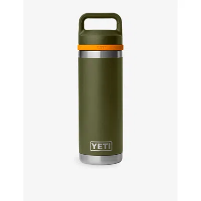 Yeti Olive & King Crab Orange Rambler 18oz Chug-cap Stainless-steel Bottle 532ml In Green