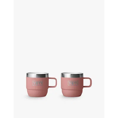 Yeti Rambler 6oz Stainless-steel Espresso Mug Pack Of Two In Sand Stone Pink