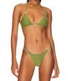 Yevrah Swim Capri Basic Bikini Bottom In Green In Gray