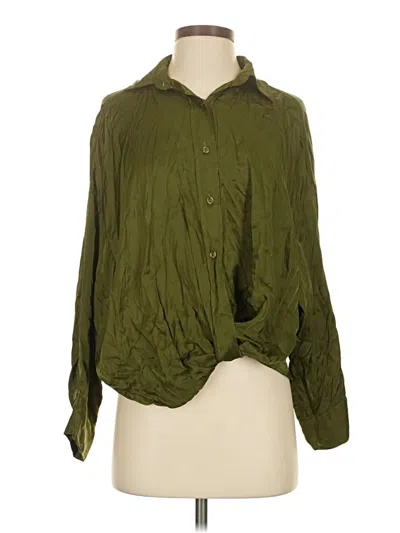 Pre-owned Yfb 3/4 Sleeve Blouse In Green