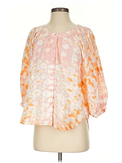 Pre-owned Yfb 3/4 Sleeve Blouse In Orange