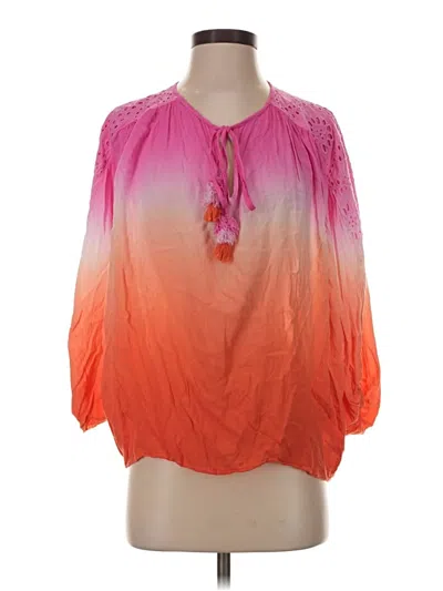 Pre-owned Yfb 3/4 Sleeve Blouse In Orange