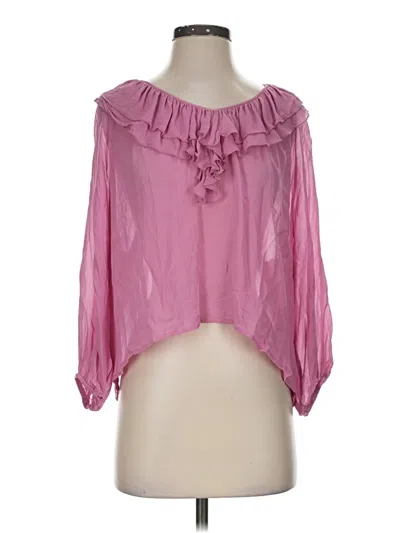 Pre-owned Yfb 3/4 Sleeve Blouse In Pink