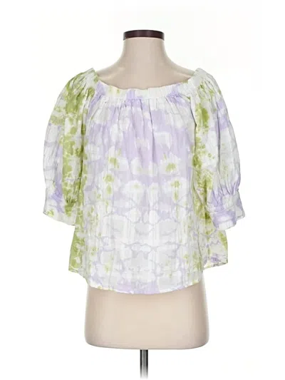 Pre-owned Yfb 3/4 Sleeve Blouse In Purple