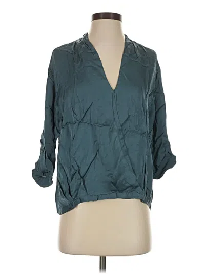 Pre-owned Yfb 3/4 Sleeve Blouse In Teal