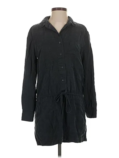 Pre-owned Yfb 3/4 Sleeve Button Down Shirt In Black