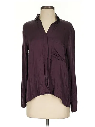 Pre-owned Yfb Long Sleeve Blouse In Burgundy