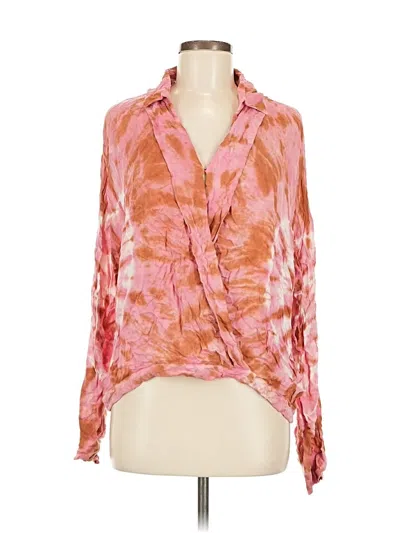 Pre-owned Yfb Long Sleeve Blouse In Pink