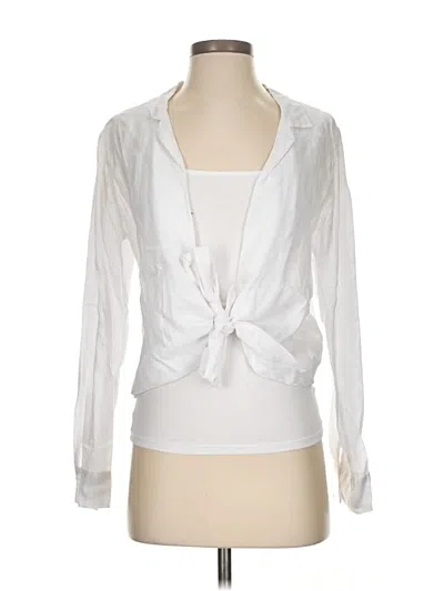 Pre-owned Yfb Long Sleeve Blouse In White