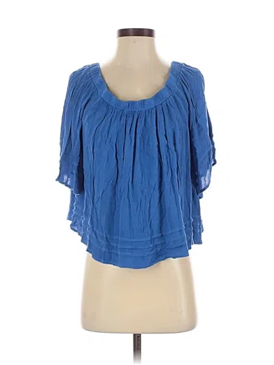 Pre-owned Yfb Short Sleeve Blouse In Blue