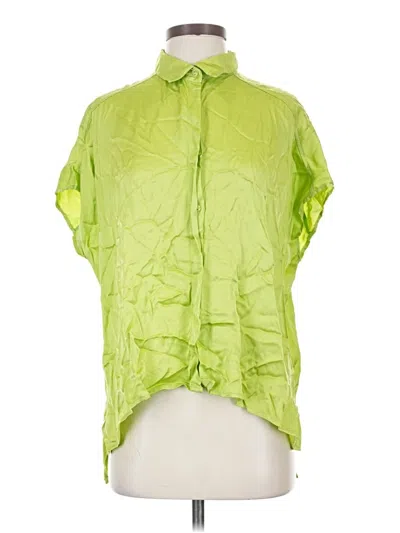Pre-owned Yfb Short Sleeve Blouse In Green