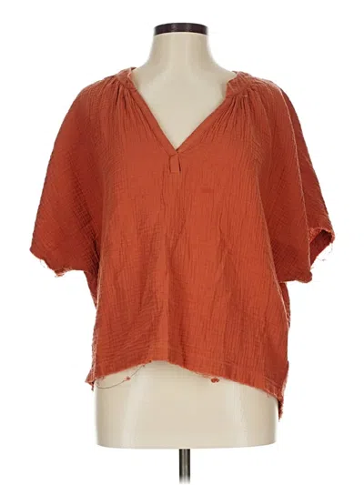 Pre-owned Yfb Short Sleeve Blouse In Orange