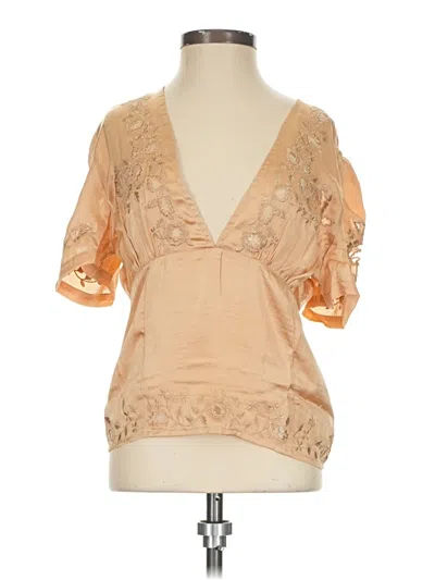 Yfb Short Sleeve Blouse In Tan