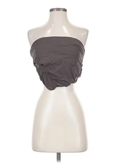 Pre-owned Yfb Tube Top Gray Strapless Neckline Tops