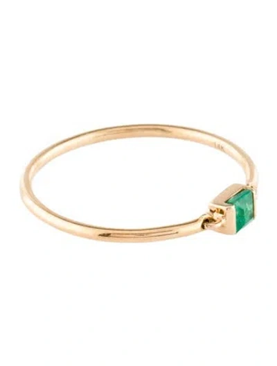 Pre-owned Yi Collection 14k Emerald Cocktail Ring In Multi