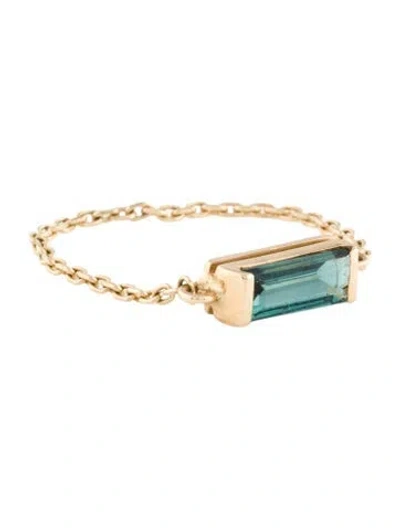 Pre-owned Yi Collection 14k Tourmaline Chain Cocktail Ring In Multi