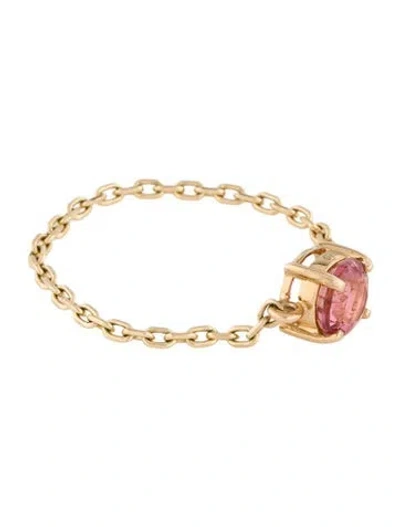 Pre-owned Yi Collection 14k Tourmaline Chain Ring In Multi