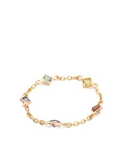 Yi Collection 14k黄金彩虹蓝宝石链式戒指 In Gold