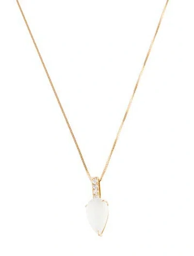 Pre-owned Yi Collection 183.32ct Jadeite & Diamond Ice Snow On Water Pendant Necklace, 19.25" In Multi