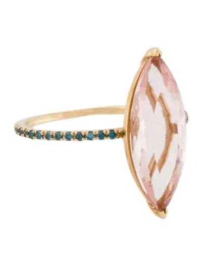 Pre-owned Yi Collection 18k 2.95ct Morganite & Diamond Cocktail Ring In Multi