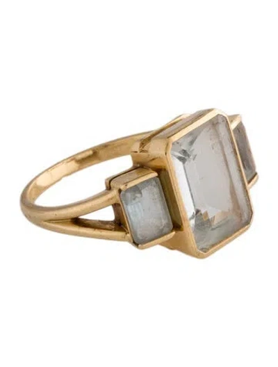 Pre-owned Yi Collection 18k Aquamarine Cocktail Ring In Multi