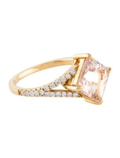 Pre-owned Yi Collection 18k Morganite & Diamond Star Ring In Multi