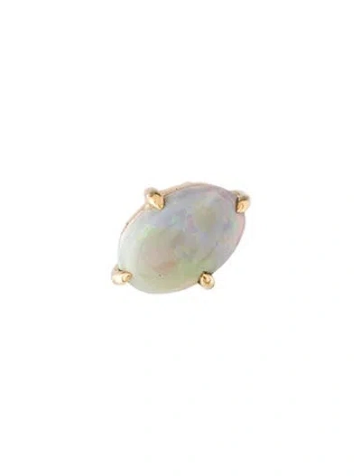 Pre-owned Yi Collection 18k Opal Single Stud Earrings In Multicolor