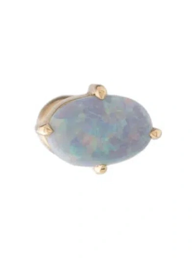 Pre-owned Yi Collection 18k Opal Single Stud Earrings In Multicolor