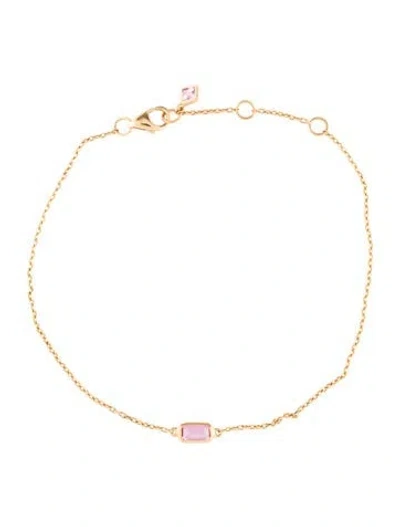 Pre-owned Yi Collection 18k Pink Sapphire Station Bracelet, 7" In Multi