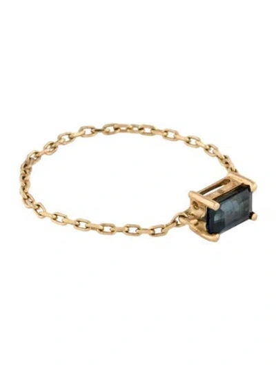 Pre-owned Yi Collection 18k Sapphire Chain Ring In Multicolor