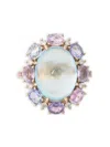 Yi Collection 18k White Gold Anastasia Multi-stone Ring In Purple
