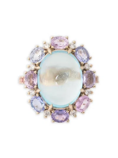 Yi Collection 18k White Gold Anastasia Multi-stone Ring In Purple