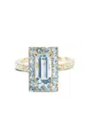 Yi Collection 18k White Gold Deco Aquamarine Ring In Blue
