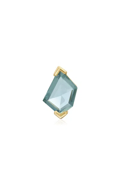 Yi Collection 18k Yellow Gold 0.49 Cts Green Sapphire Contour Single Earring