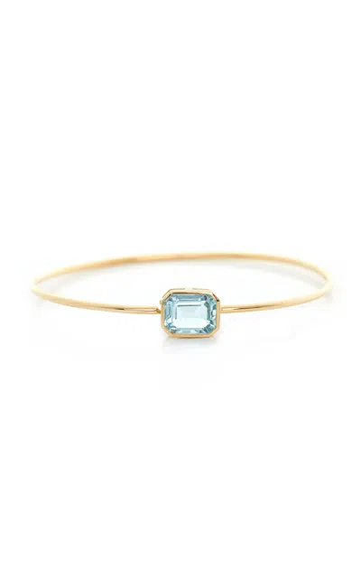 Yi Collection 18k Yellow Gold Aquamarine Bracelet In Blue