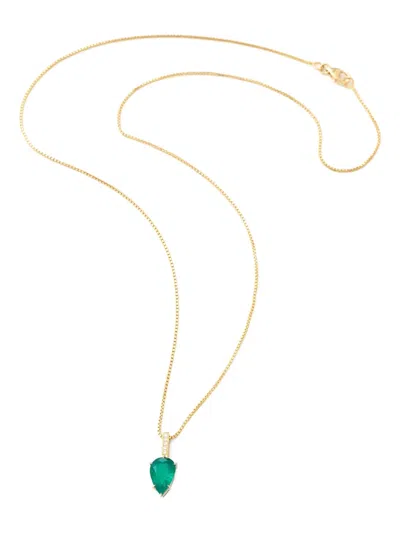 Yi Collection 18k黄金 Arrow 钻石祖母绿宝石项链 In Gold
