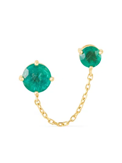 Yi Collection 18k黄金链式祖母绿宝石耳环 In Yellow