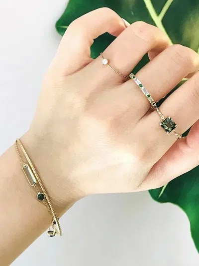 Yi Collection 18k黄金绿色碧玺钻石戒指 In Gold