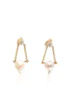 Yi Collection 18k Yellow Gold Pearl And Diamond Earrings In White
