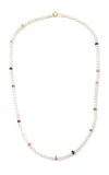 Yi Collection 18k Yellow Gold Pearl And Sapphire Necklace In Blue