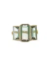 Yi Collection 18k Yellow Gold Tonal Deco Green Tourmaline Ring In Green