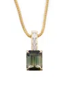 Yi Collection 18k Yellow Gold Tourmaline; And Diamond Necklace In Green