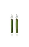 Yi Collection 18k Yellow Gold Tourmaline; Diamond Earrings In Green