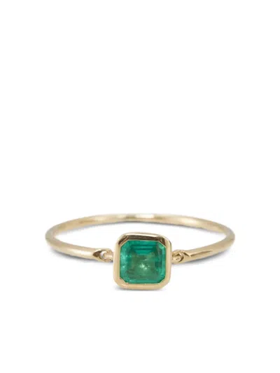 Yi Collection 18kt Yellow Gold Button Emerald Ring In Brown