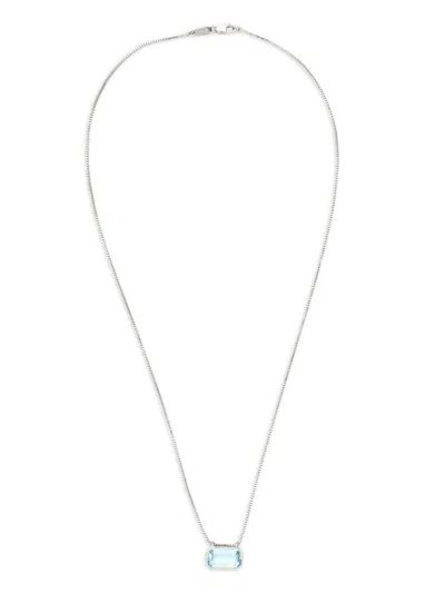 Yi Collection Nouveau 铂金海蓝宝石项链 In Silver