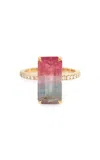 Yi Collection Unicorn 18k Yellow Gold Tourmaline; And Diamond Ring In Multi