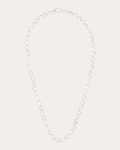 Yi Collection Women's Blue Akoya Pearl Essentials Necklace In Metallic