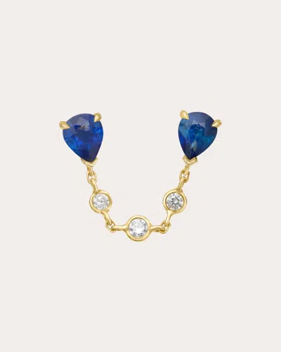 Yi Collection Women's Ceylon Sapphire & Diamond Chain Drop Earring In Red