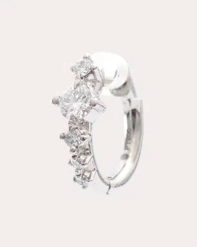 Yi Collection Women's Diamond Starburst Hoop Earring In Metallic